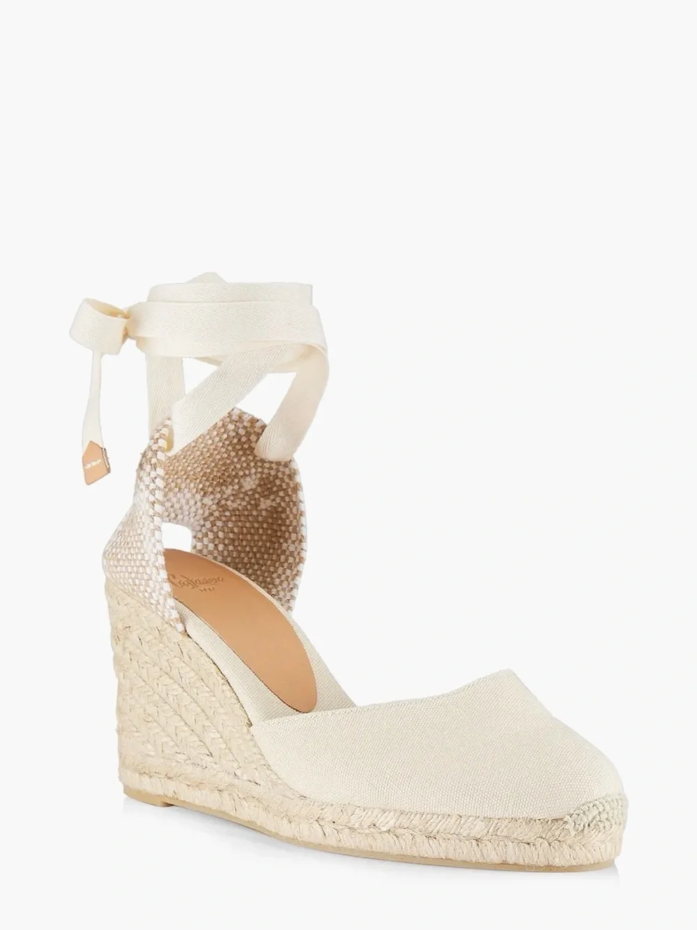 Castañer Carina Women’s Ivory Canvas Jute Wedge Espadrilles Size EU 38 US 7.5-8
